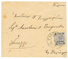 "CANEA To DURAZZO " : 1905 25c Canc. CANEA On Envelope To DURAZZO ALBANIA (superb Arrival DURAZZO In Violet). Vf. - Oriente Austriaco