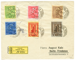 CANEA : 1913 5c To 1 FRANC Canc. CANEA On REGISTERED Envelope To BERLIN. Vvf. - Eastern Austria