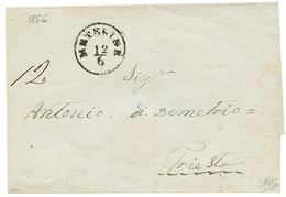 METELINE : 1856 METELINE + "12" Tax Marking On Cover To TRIESTE. Superb. - Oostenrijkse Levant