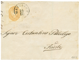 METELINE : 1868 15s Canc. METELINE On Cover To TRIESTE. Vvf. - Oriente Austriaco