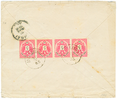 METELINE" : 1885 5 Soldi Strip Of 4 Canc. METELINO On Reveerse Of Envelope To ATHENES (GRECE). Scarce. Vf. - Oriente Austriaco