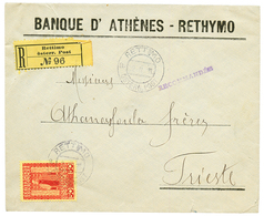 RETTIMO : 1913 2P Canc. RETTIMO On REGISTERED Envelope To TRIESTE. Vvf. - Oostenrijkse Levant