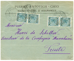SCIO : 1905 10p (x4) Canc. SCIO On Commercial Envelope To TRIESTE. Vvf. - Levant Autrichien