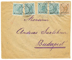 VALONA : 1901 10p On 5h (x3) + 10p On 3Kr (rare)+ 8p On 2K Canc. VALONA On Envelope To BUDAPEST. Very Rare Mixed Issue F - Eastern Austria