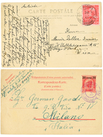 VALONA : 1909 P./Stat 20p On 10h VALONA Violet To ITALY And 1910 20p On Card To AUSTRIA. Superb. - Levant Autrichien