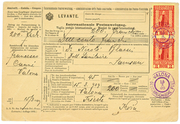VALONA : 1909 Pair 2 PIASTER Canc. VALONA Violet On "MANDAT POSTE INTERNATIONAL" To SAMSUN. Rare. Superb. - Eastern Austria