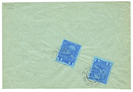 VALONA : 1914 1P (x2) Canc. VALONA On Reverse Of REGISTERED Envelope To TRIESTE. Vvf. - Levant Autrichien