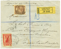 VATHY : 1913 2 PIASTER + 15 Centimes Canc. VATHY On REGISTERED Envelope To CONSTANTINOPLE. Vvf. - Levant Autrichien