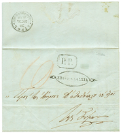 CRETE : 1849 Boxed P.P On DISINFECTED (slit) Entire Letter Datelined "HANIA" To SYROS. RARE. Vvf. - Crète