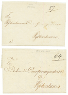 1829 2 Entire Letters From ST CROIX (DWI) To KJOBENHAVN With "57" Or "64" Tax Marking. Superb. - Danemark (Antilles)