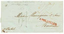 1832 ANGLETERRE In Red On Entire Letter From ST THOMAS To FRANCE. Verso, Manus. FORWARDING AGENT. Vvf. - Danemark (Antilles)