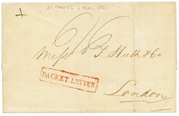 1835 Boxed PACKET LETTER On Entire Datelined ST THOMAS To LONDON. Vvf. - Denmark (West Indies)