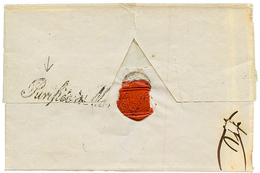 "DISINFECTED Mail" : 1838 PAYS D' OUTREMER + MARSEILLE On Entire Letter With Texte Datenined "ST THOMAS" To FRANCE. Vers - Danemark (Antilles)