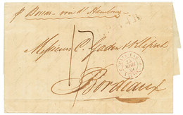 "ST THOMAS Via HAMBURG & HOLLAND To FRANCE" : 1839 Entry Mark PAYS-BAS 2 VALnes 2 + "17" Tax Marking On Entire Letter Fr - Danemark (Antilles)