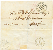 1856 STEAMSHIP /10 + Verso BRITISH PACKET AGENT Cachet MARTINIQUE + British Cds ST THOMAS On Entire To USA. Vf. - Denmark (West Indies)