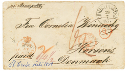 1857 PAID AT ST THOMAS + CHRISTIANSTED On Envelope Via HAMBURG To HORSENS (DENMARK). Vf. - Denmark (West Indies)