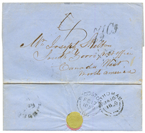 1859 "7 1/2c" Tax Marking On Entire Letter From ST THOMAS To SOUTH BORRO CANADA. Verso, ST THOMAS + WOODSTOCK U.C. Vvf. - Danemark (Antilles)