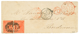 ST THOMAS - British P.O. : 1869 GB Pair 4d Canc. C51 + ST THOMAS PAID Red On Envelope To FRANCE. Superb. - Danemark (Antilles)