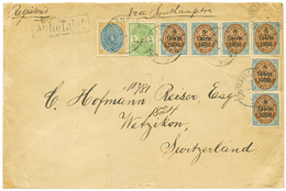 1904 8c On 10c (x6) + 1c + 4c Canc. CHRISTIANSTED + Boxed ANBEFALET On Envelope To SWITZERLAND. Vf. - Danemark (Antilles)