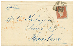 1845 1d Just Touched Canc. 186 + Tax Marking On Envelope To HAARLEM (NETHERLANDS). RARE. Vvf. - Autres & Non Classés