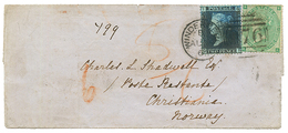 1864 2d + 1 SCHILLING On Cover To CHRISTIANIA (NORWAY). Vf. - Autres & Non Classés
