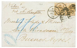 1872 6d Orange-brown (x2) On Entire Letter From LONDON To ARGENTINA. Vvf. - Other & Unclassified