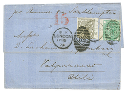 1874 6d Small Fault + 1 SCHILLING On Entire Letter From LONDON To VALPARAISO (CHILI). Vf. - Autres & Non Classés