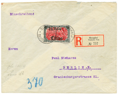 1906 2 1/2 DOLLARS On 5 MARK (Michel 37Aa) Canc. SHANGHAI On REGISTERED Envelope To BERLIN. JÄSCHKE-LANTELME Certificate - Other & Unclassified