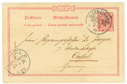 "PANGANI Via ZANZIBAR" : 1891 GERMANY P./Stat 10pf Datelined "PANGANI" Canc. ZANZIBAR To CASSEL. Superb. - Other & Unclassified