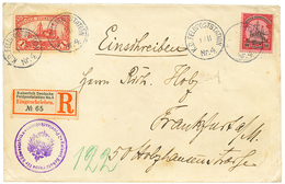 1904 1 MARK + 80pf Canc. K.D FELDPOSTSTATION N°4 On REGISTERED Envelope To GERMANY. Vvf. - Other & Unclassified