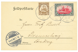 DSWA :1905 5 MARK + 3pf Canc. BETHANIEN On "FELDPOSTKARTE" To BRAUNSCHWEIG. Rare. Vvf. - Autres & Non Classés