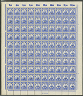 C.E.F : 2d On 20pf On Complete Sheet Of 100 Stamps Mint ** With MICHEL 4 HAN (H 756 13). Some Perf. Detached Middle Of T - Autres & Non Classés