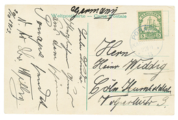 CAROLINES : 1913 5pf Canc. PONAPE KAROLINEN In Blue On Card To GERMANY. Signed LANTELME. Vvf. - Autres & Non Classés