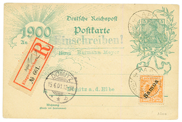 SAMOA : 1901 GERMANY P./Stat 5pf GERMANIA + SAMOA 25pf Canc. APIA Sent REGISTERED To GERMANY. Vvf. - Autres & Non Classés