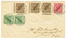 "SAMOA To FIJI": 1901 3pf (x3) + 5pf (x2)+ 10pf Canc. APIA On Envelope To SUVA (FIJI) With Arrival Cds Of LEVUKA . Vf. - Autres & Non Classés