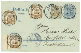 "KPANDU" : 1908 GERMANY P./Stat 2pf + 3pf + GERMAN TOGO 3pf(x3) Canc. KPANDU To GERMANY. No Text. Rare Post Office. Vers - Autres & Non Classés