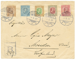 1907 16a + 20a+ 25a+ 40a+ 50a Canc. REYKJAVIK On REGISTERED Envelope To SWITZERLAND. Vvf. - Other & Unclassified