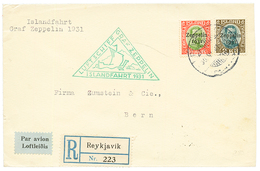 1931 ICELAND ZEPPELIN 30a + 2k + ISLANDFAHRT 1931 On REGISTERED Envelope To SWITZERLAND. Vf. - Autres & Non Classés