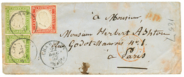 1857 Pair 5c Nice Margins + 40c Nice Margins Canc. CHAMBERY On Envelope (light Stains) To FRANCE. Vf. - Unclassified