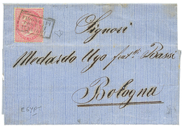 EGYPT : 1870 ITALY 40c Canc. PIROSCAFI POSTALI ITALIANI On Entire Letter From ALEXANDRIA To BOLOGNA. Superb. - Autres & Non Classés