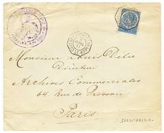 1911 NETHERLANDS 12 1/2c Canc. French Maritime Cachet CAYENNE A FORT DE FRANCE + Blue Cachet AGENCE CONSULAIRE DE FRANCE - Other & Unclassified