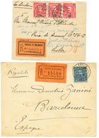 LOURENCO MARQUEZ : 1905/07 2 REGISTERED Envelope To PORTUGAL Or SPAIN. Vvf. - Autres & Non Classés