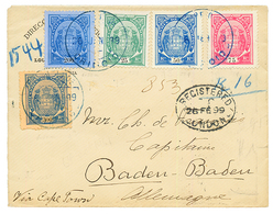 MOZAMBIQUE : 1899 25r+ 50r+ 75r+ 200r+ 300r Canc. CHIMOIO On REGISTERED Envelope To GERMANY. Vvf. - Autres & Non Classés