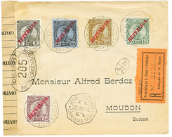 SAO THOME : 1916 Rare REGISTERED Envelope + Censor To SWITZERLAND. Vvf. - Other & Unclassified