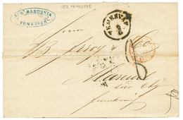 "TEMESVAR - ROMANIA" : 1858 TEMESVAR + "8" Tax Marking On Cover To FRANCE. Vf. - Other & Unclassified