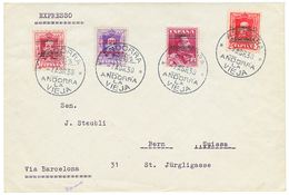 ANDORRA : 1930 5c + 20c+ 25c + 4P Canc. ANDORRA LA VIEJA + "EXPRESSO" On Cover To SWITZERLAND. Vvf. - Other & Unclassified