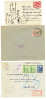 SPANISH GUINEA : 1925/38 Lot 3 Interesting Covers From FERNANDO-POO To SPAIN Or PORTUGAL. Vvf. - Other & Unclassified