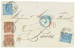 1868 12 Ore (x2) + 30 Ore (x2) Canc. STOCKHOLM On Cover (FRONT Only) To FRANCE. NIELSEN Certificate. Vf. - Other & Unclassified