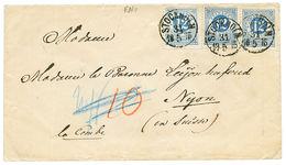 1875 12 Ore (x3) Canc. STOCKHOLM On Envelope To NYON (SWITZERLAND). Vvf. - Autres & Non Classés