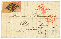 1856 STRUBEL 15r + 20r On Entire Letter To FRANCE. Faults. BERRA GAUTSCHY Cetificate (1998). Vf. - Autres & Non Classés